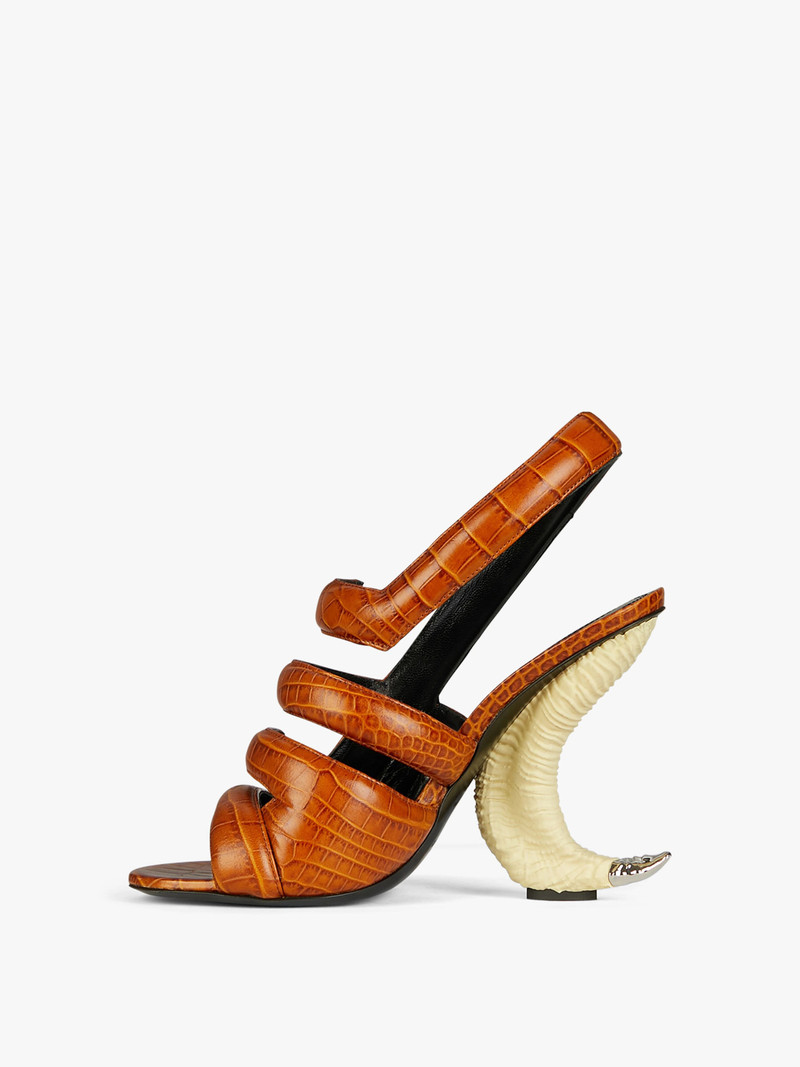 Givenchy SANDALS IN CROCODILE EFFECT  LEATHER WITH HORN HEEL outlook