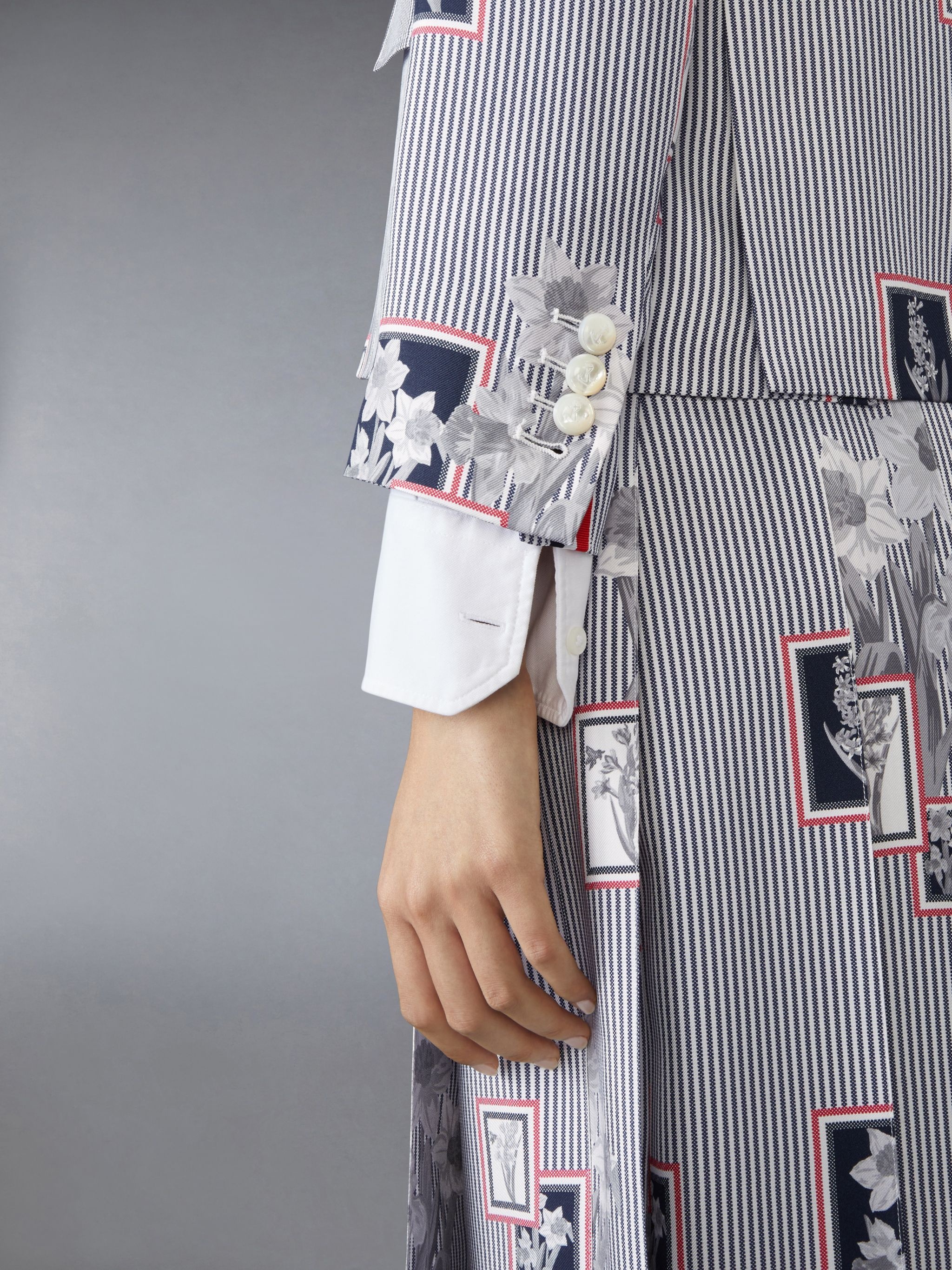 Silk Twill Framed Floral High Armhole Sportcoat - 4