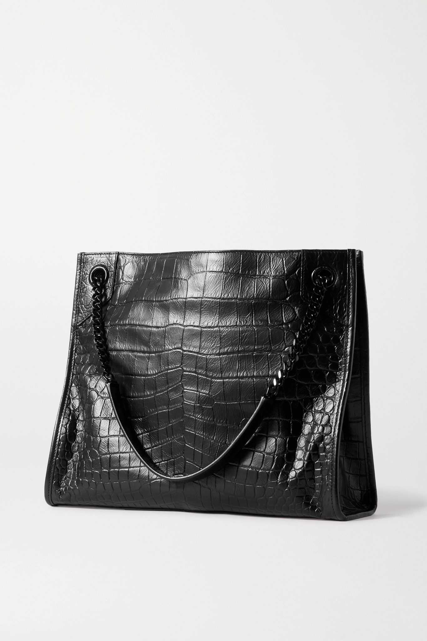 Niki medium crinkled croc-effect leather tote - 3