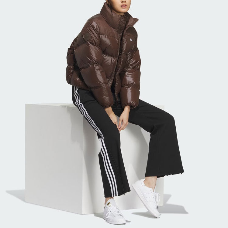 (WMNS) adidas originals Short Down Puffer Jacket 'Brown' IK2797 - 4