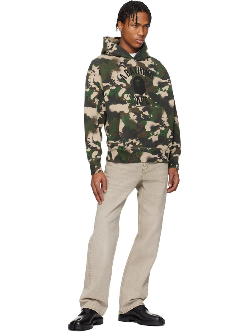 A BATHING APE® Khaki Map Camo Pullover Hoodie outlook