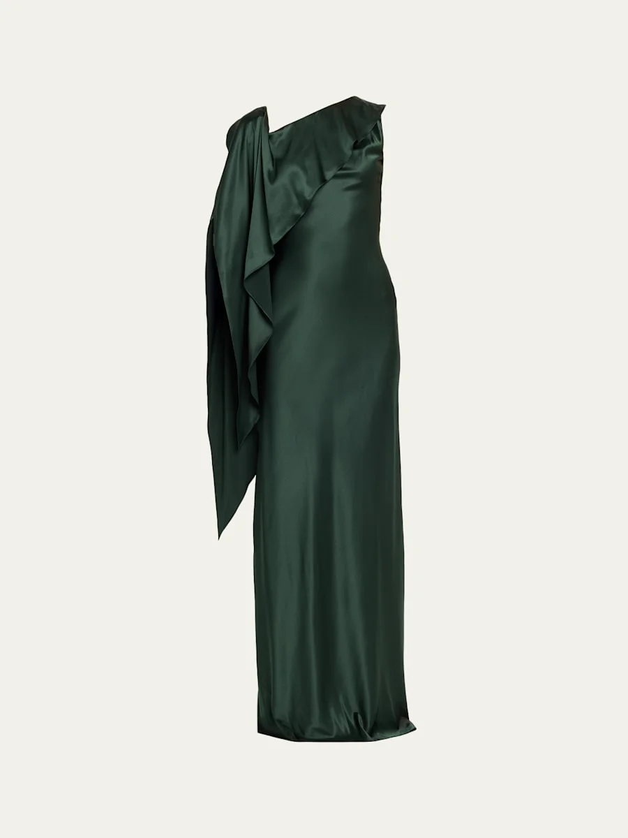 Lizzie Asymmetric Silk Gown - 1