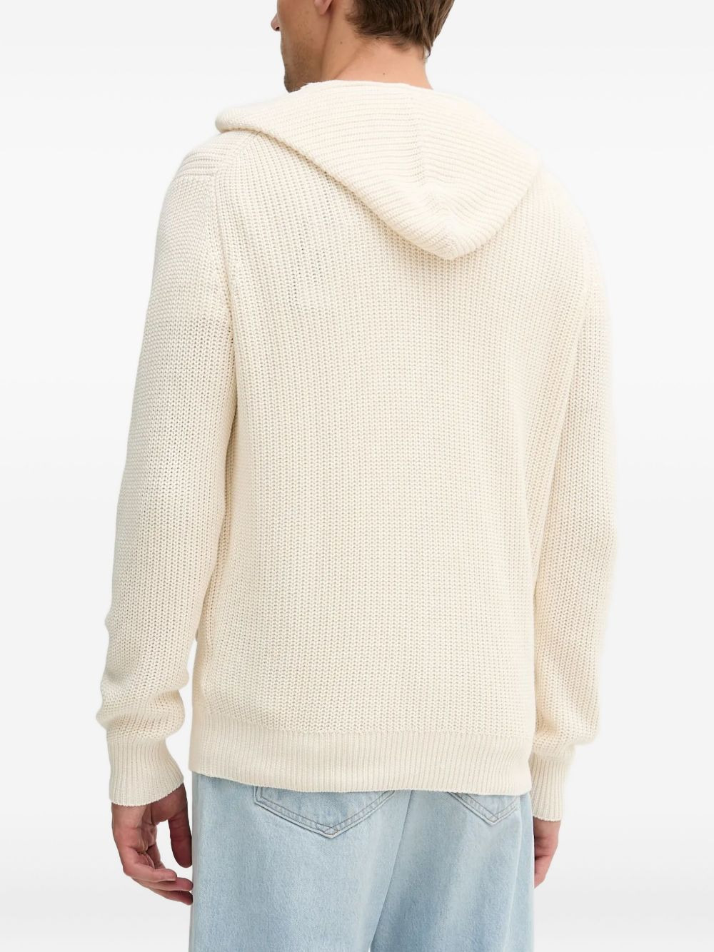 hooded zip-up cardigan - 3