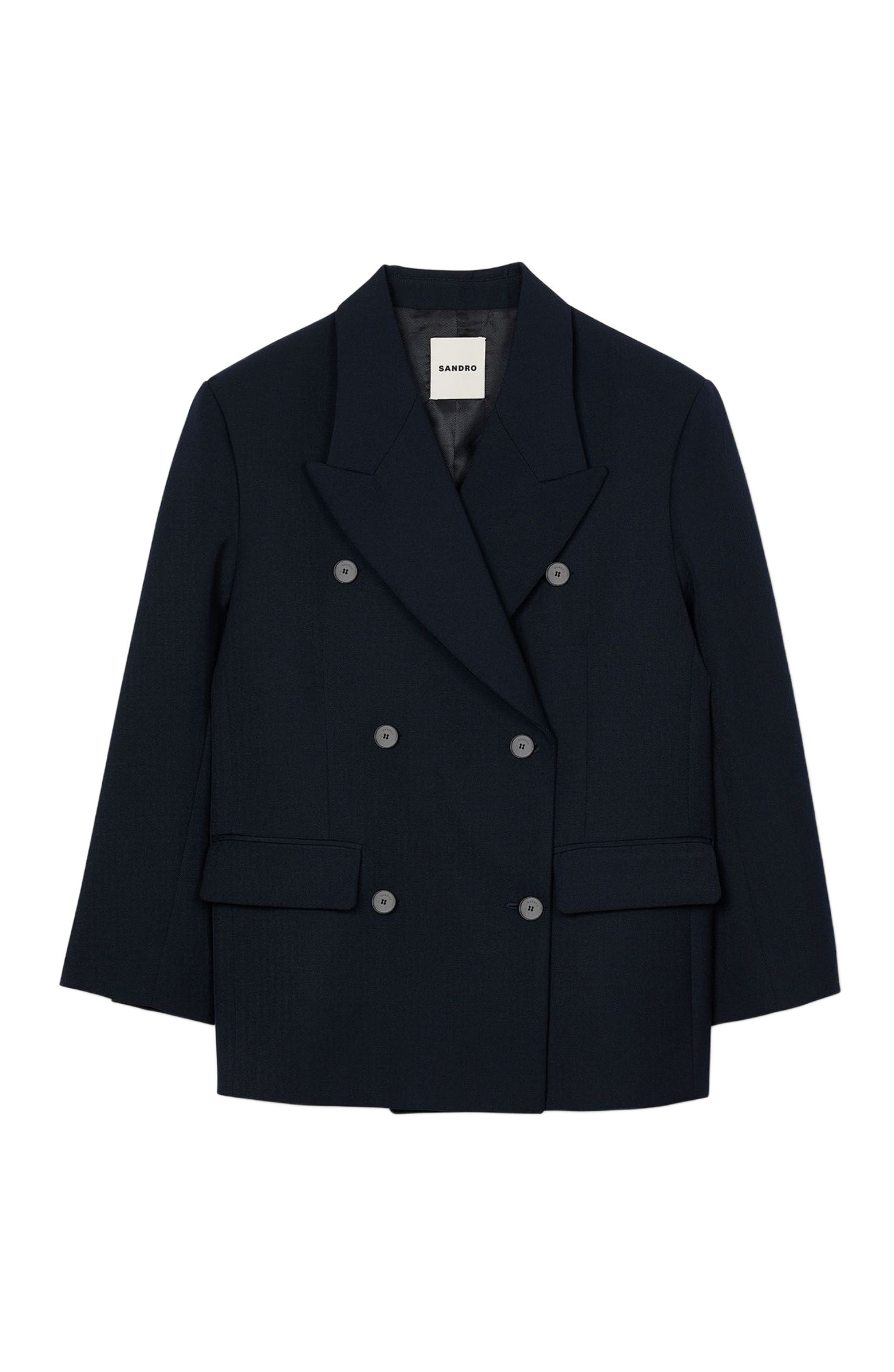 SANDRO Wool blend suit jacket in Navy Blue at Nordstrom - 5