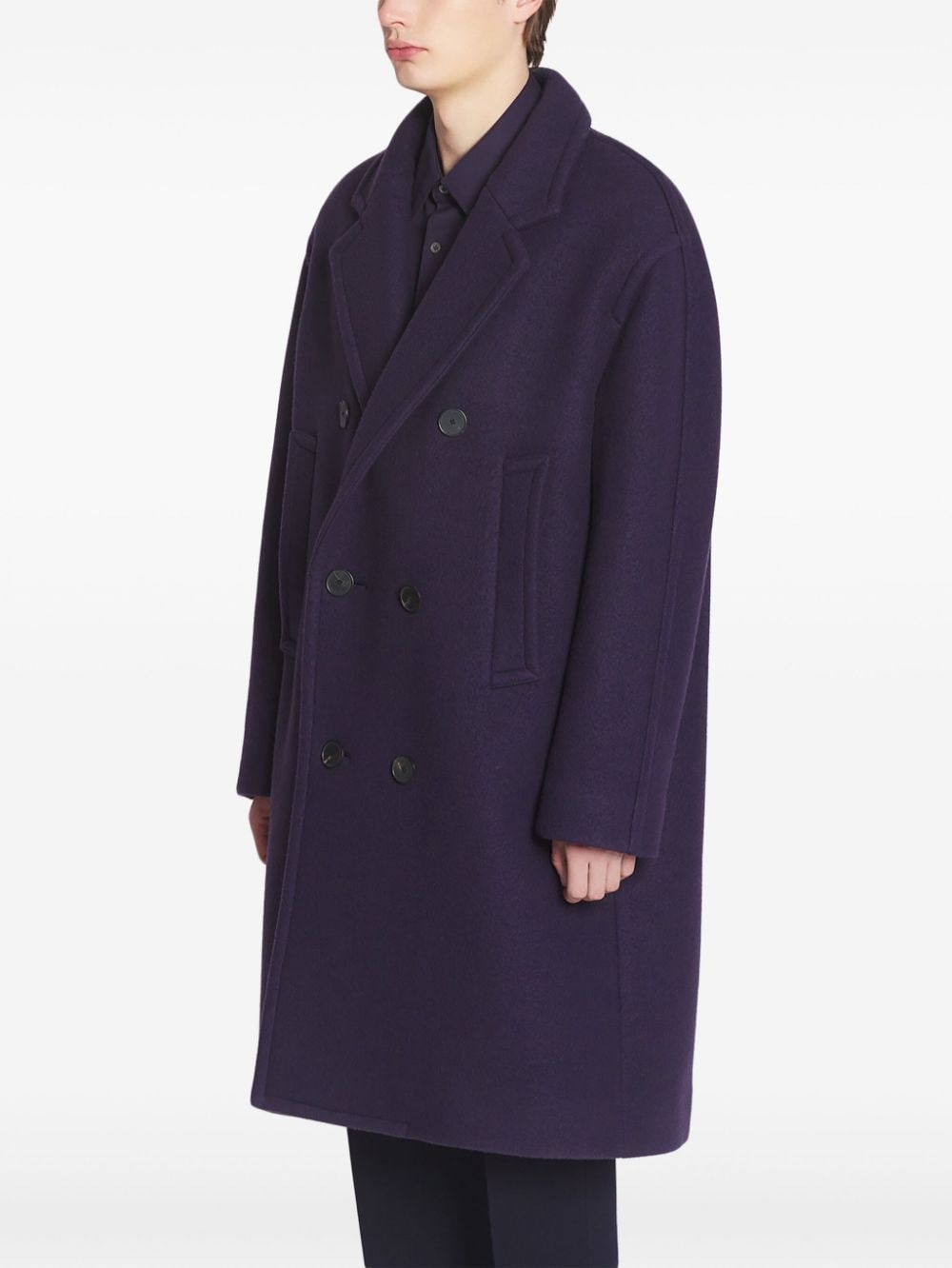 double-breasted wool coat - 3