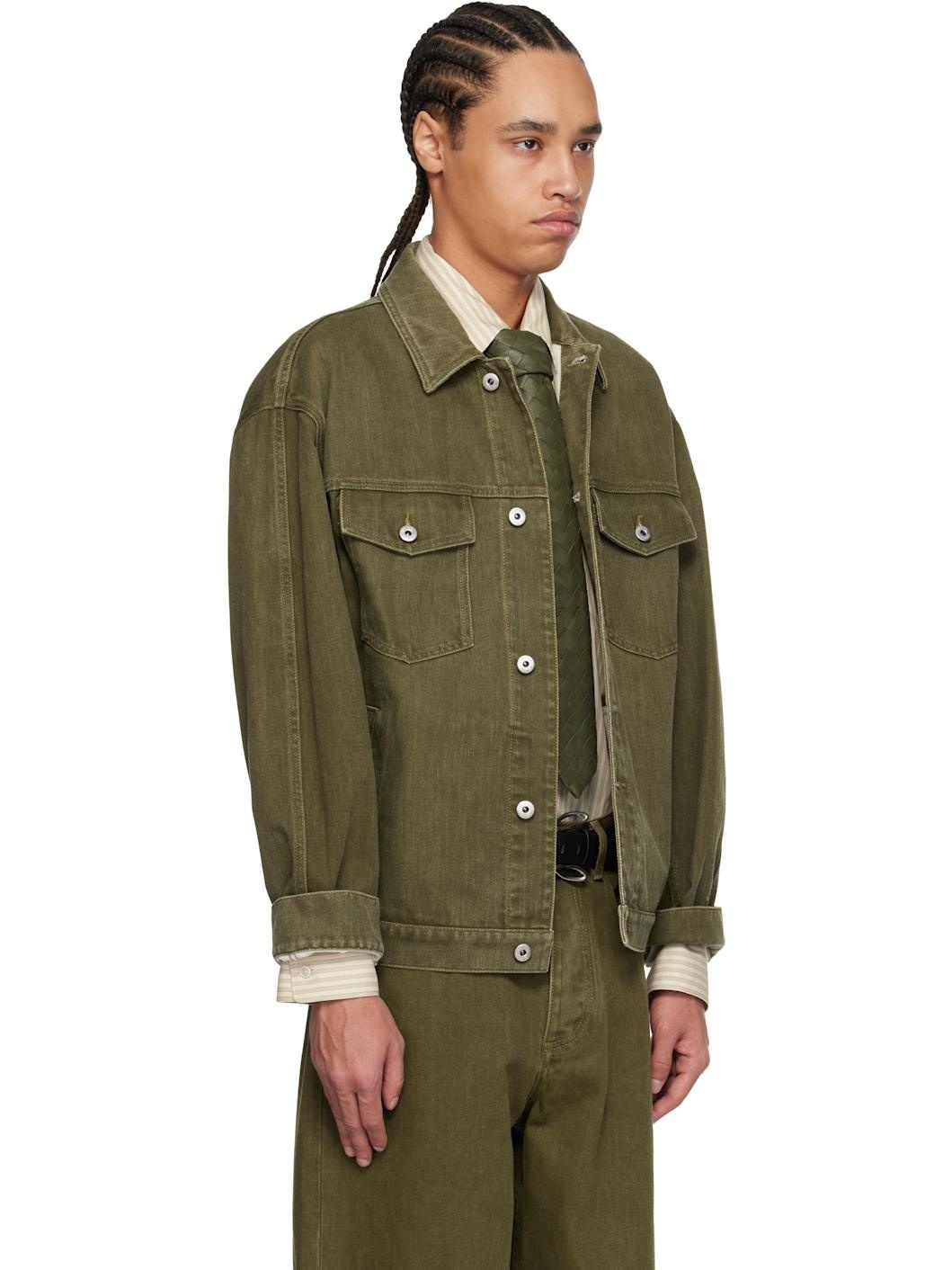 Khaki Colored Denim Jacket - 2