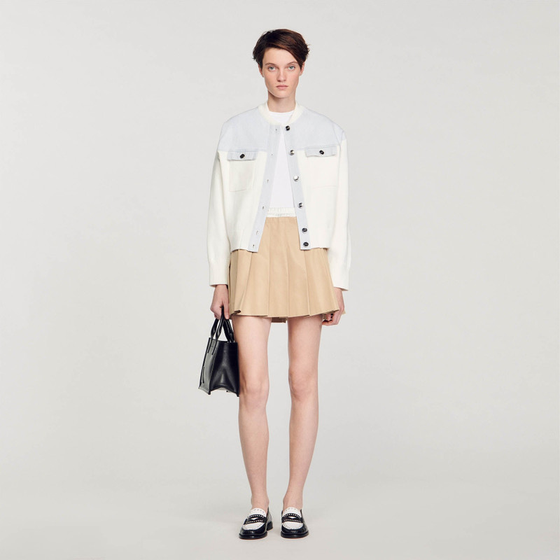 Sandro DUAL-MATERIAL COATIGAN outlook