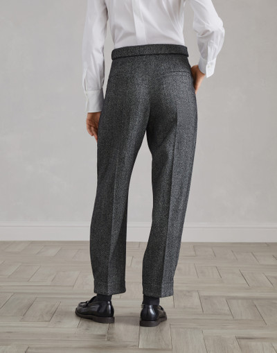Brunello Cucinelli Brushed techno wool chevron sartorial baggy trousers outlook