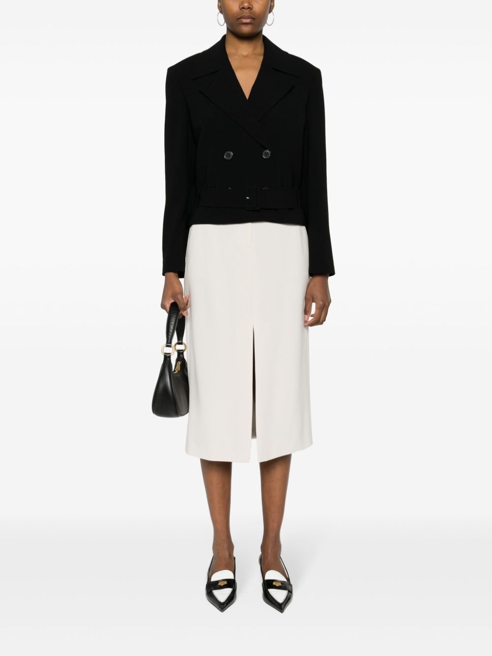double-breasted cropped jacket - 2