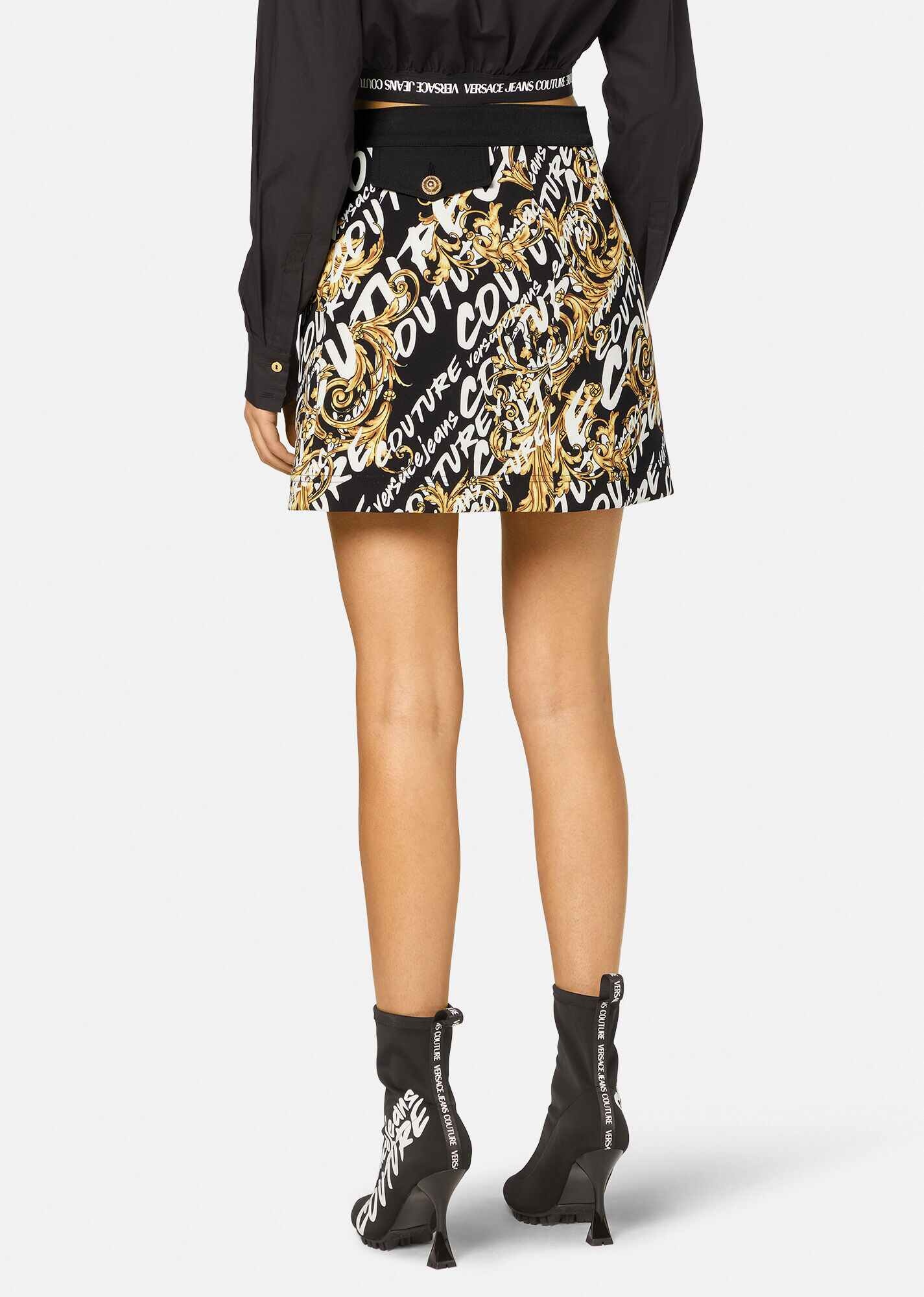 Logo Brush Couture Mini Skirt - 4