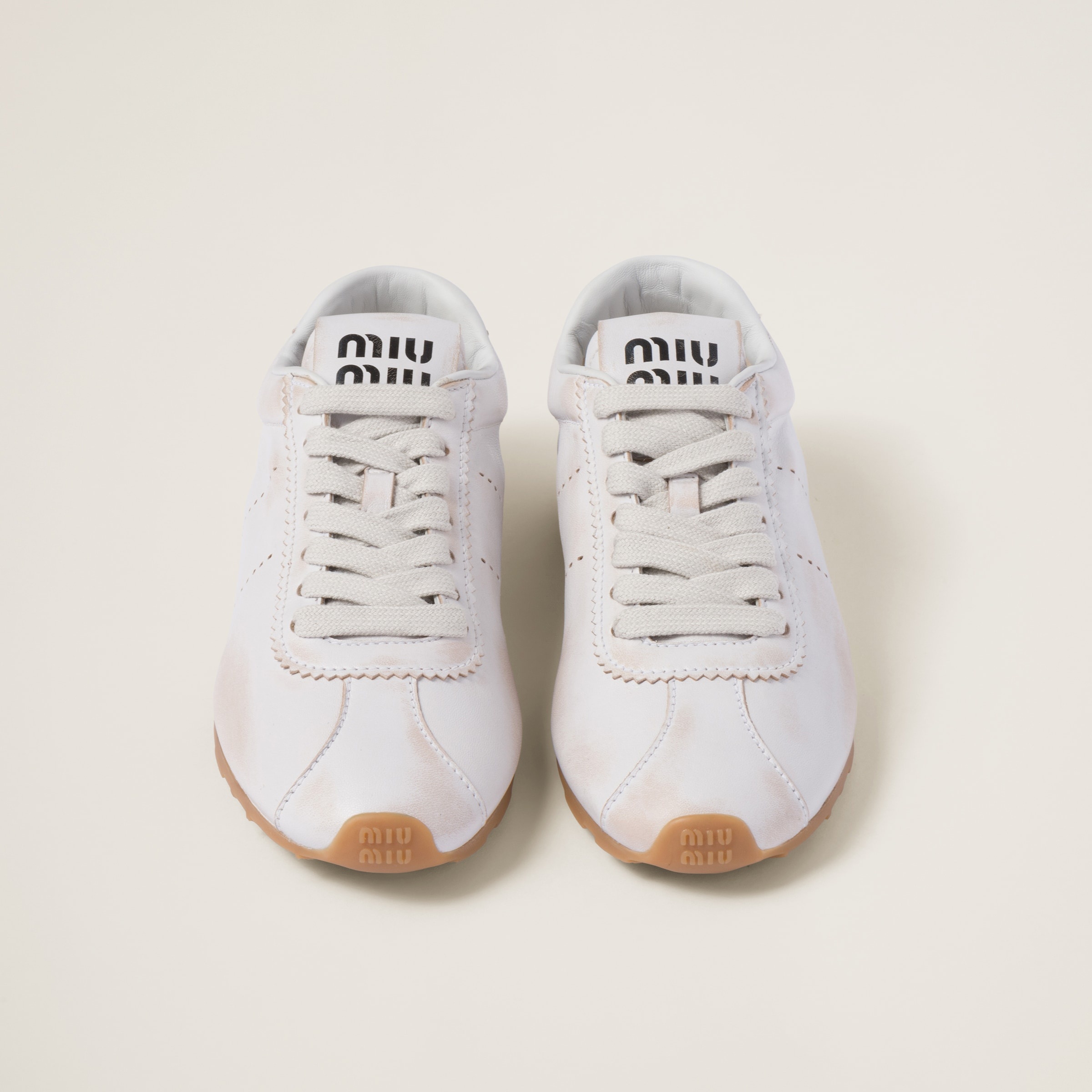 Bleached nappa leather sneakers - 4