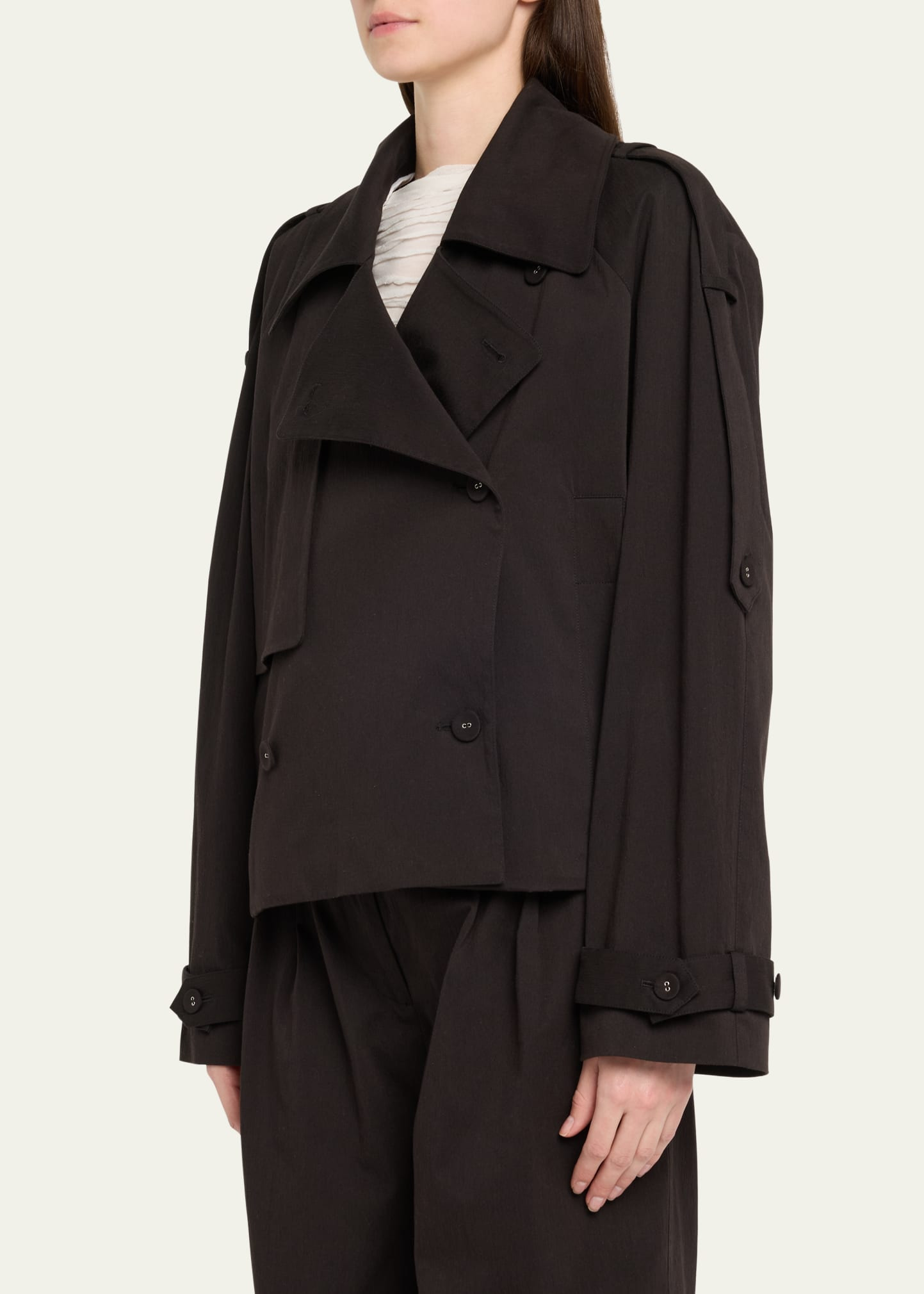 Yasmin Cropped Trench Coat - 4