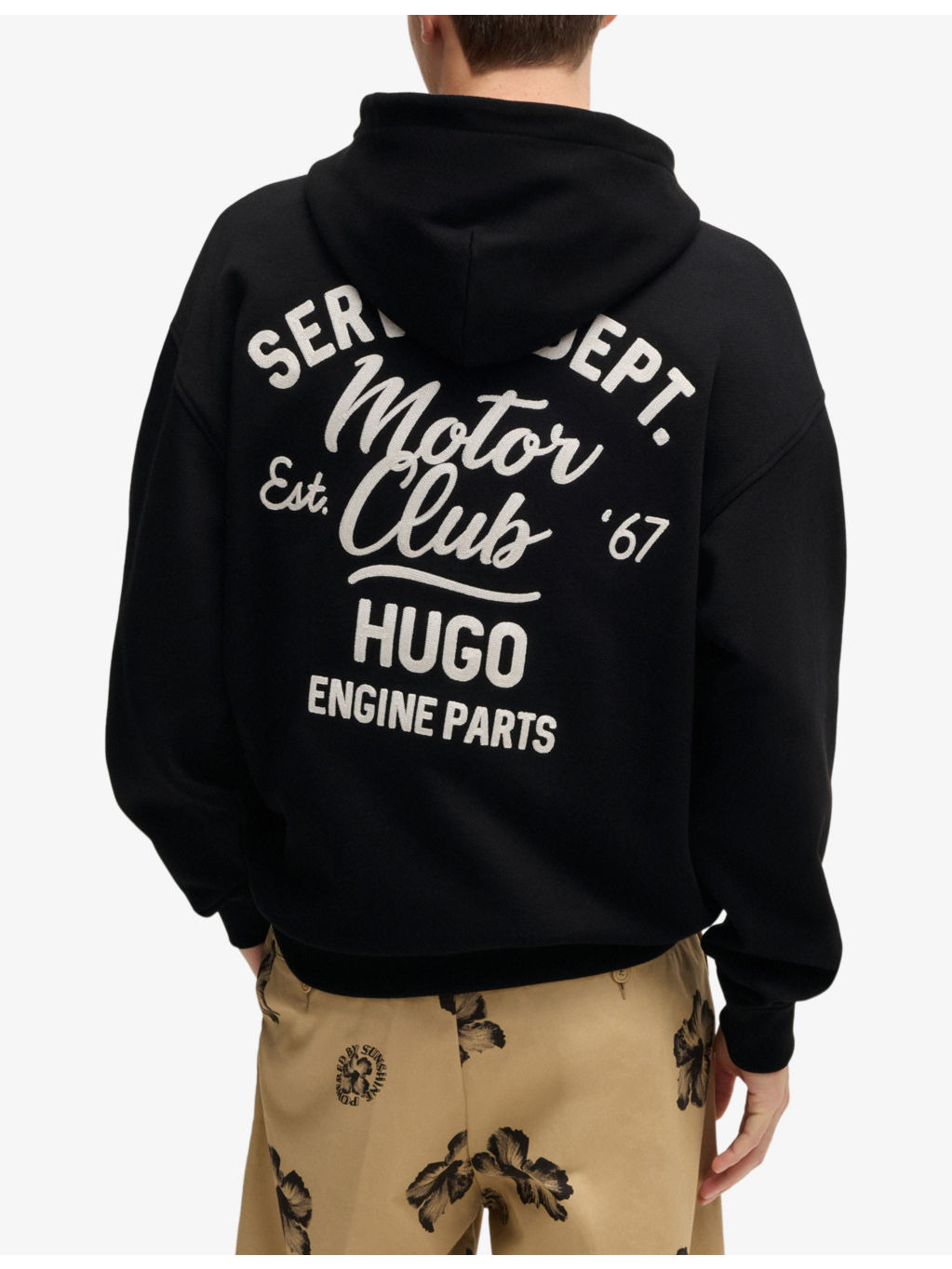 Brand-Embroidered Kangaroo-Pocket Cotton-Jersey Hoody - 4