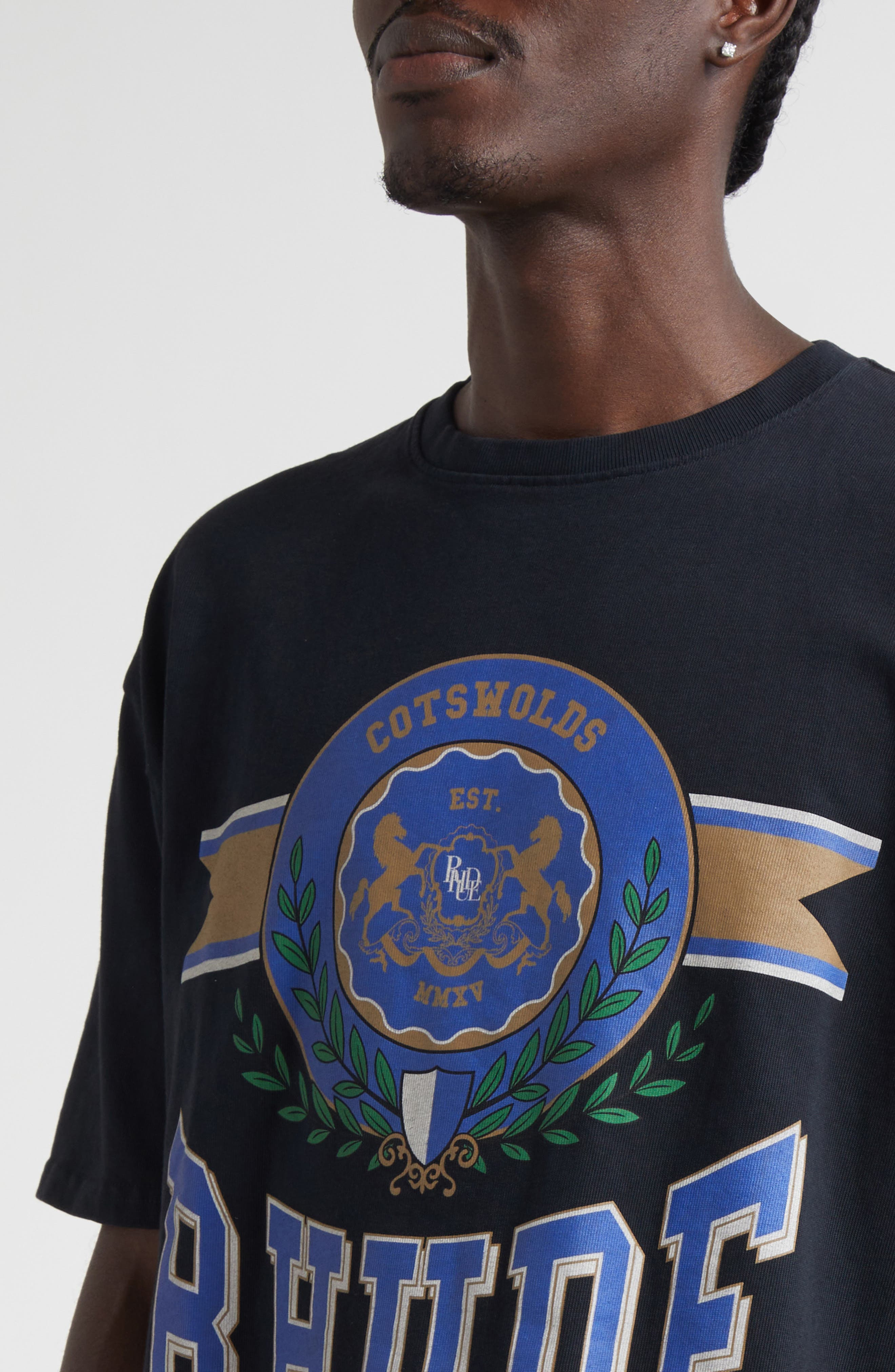 Rhude Cotswold Crest Graphic T-Shirt in Vintage Black 0027 at Nordstrom - 4