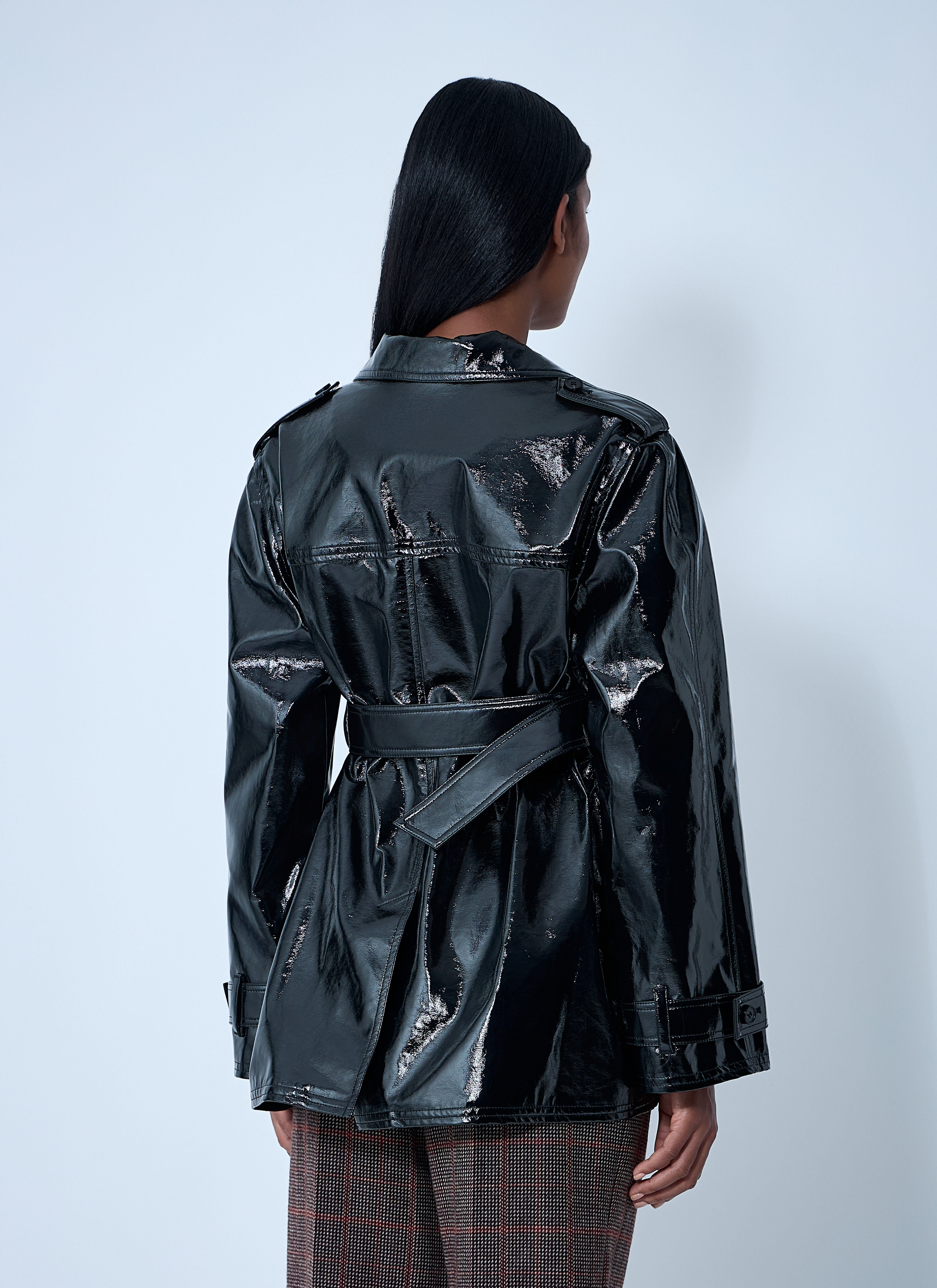 High-Shine Belted Jacket - 4
