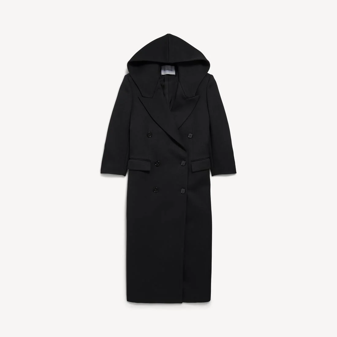 Women's Maxi Hooded Coat in Black - 1