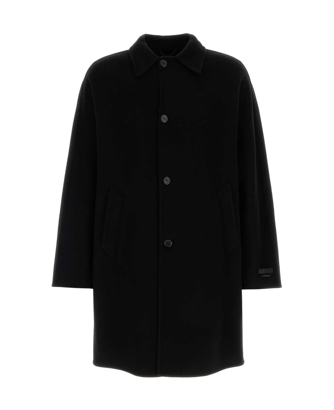 Black Cashmere And Wool Coat - 1