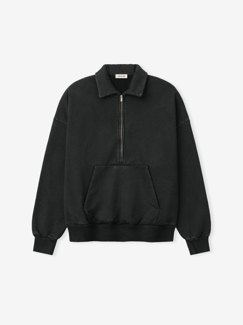 Sunfaded Half Zip Polo Sweatshirt - 1