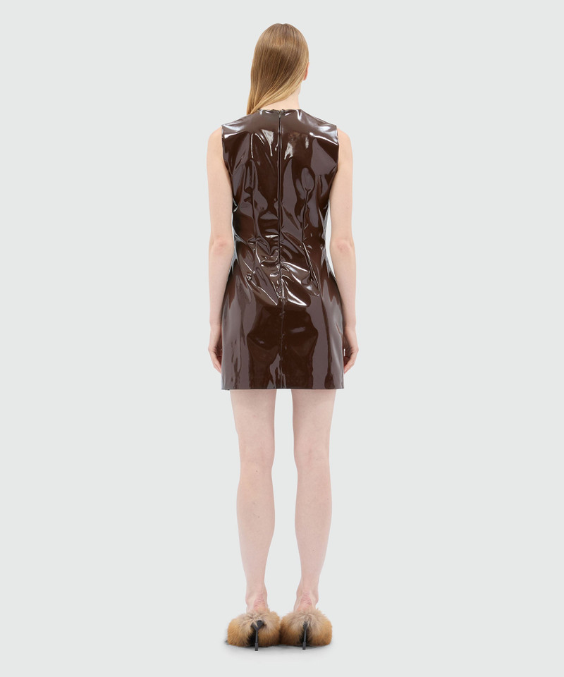 Brown vinyl minidress 3