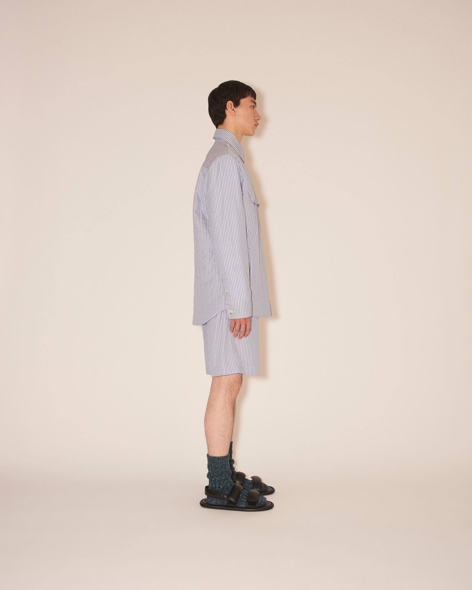 SAVION - Quilted long-sleeve shirt - Blue stripes - 3