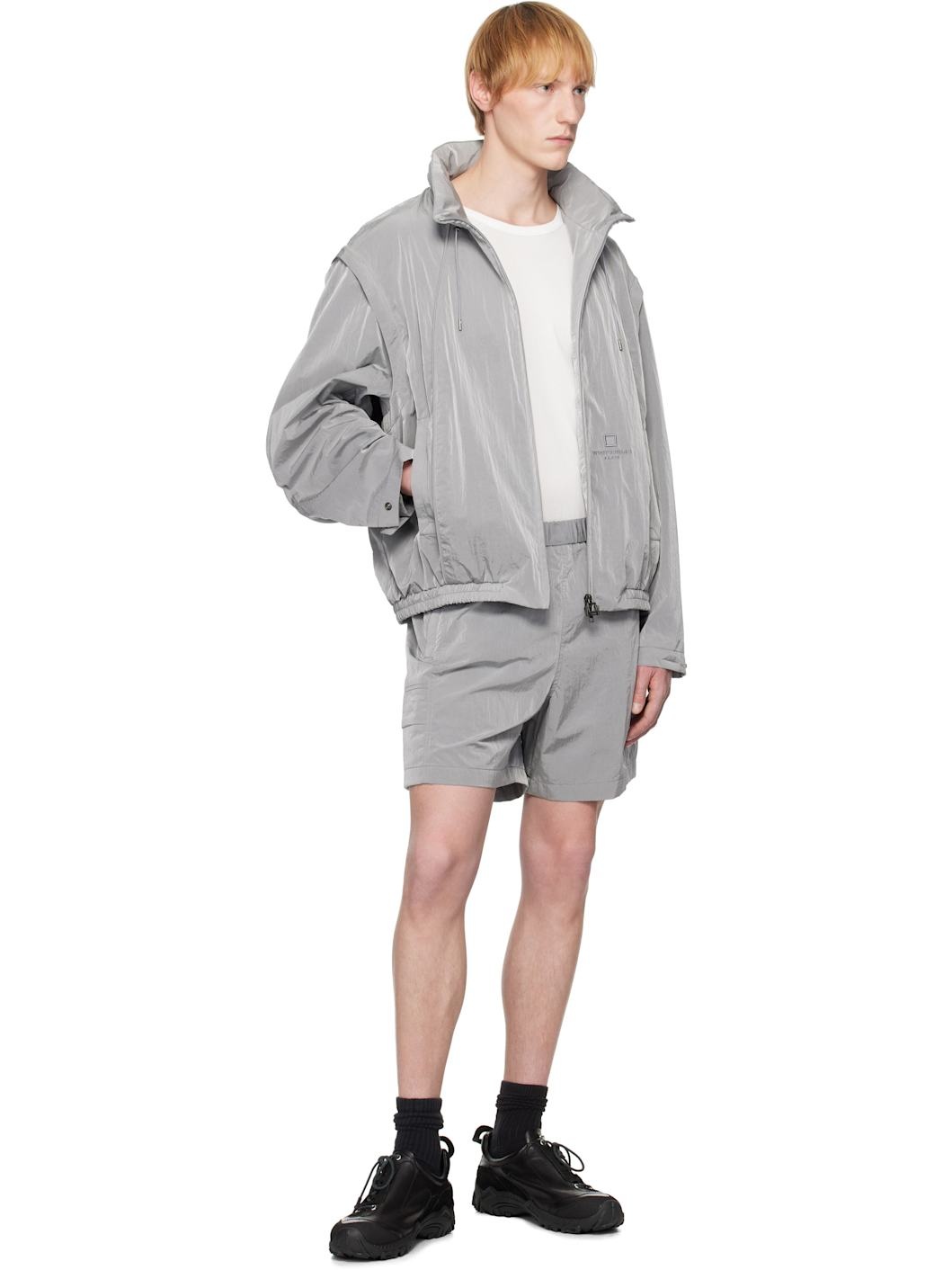 Gray Nylon Track Jacket - 5