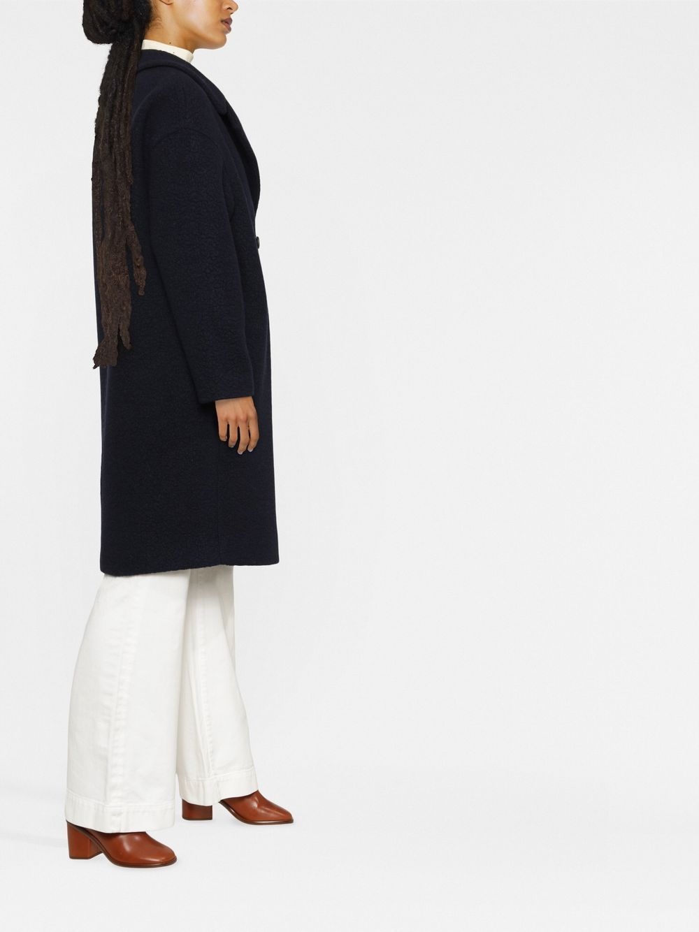 bouclé double-breasted coat - 3