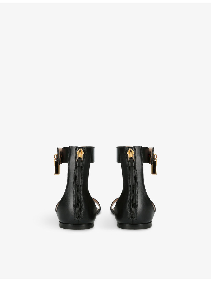 TOM FORD Padlock Leather Flat Sandals outlook