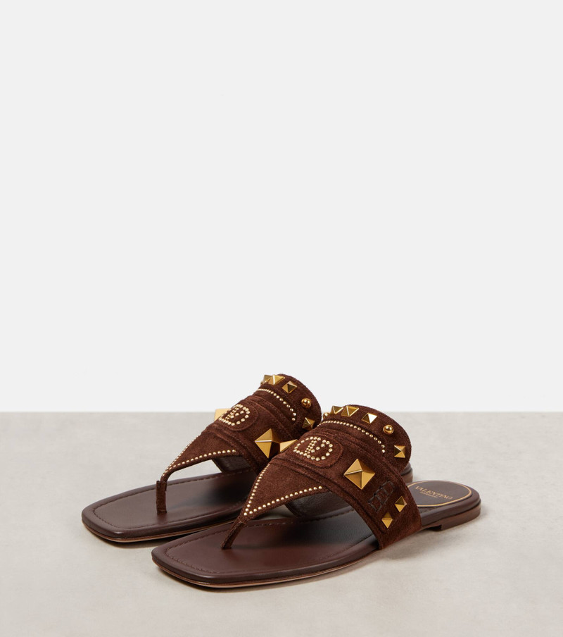 Plaster Caster studded suede thong sandals 4