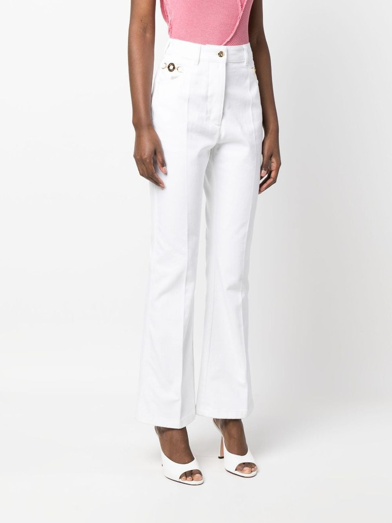 logo-embroidered flared jeans 3