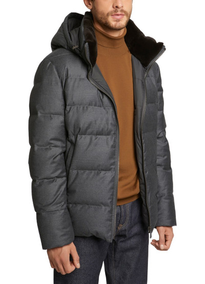 Yves Salomon Short puffer jacket with fur collar outlook