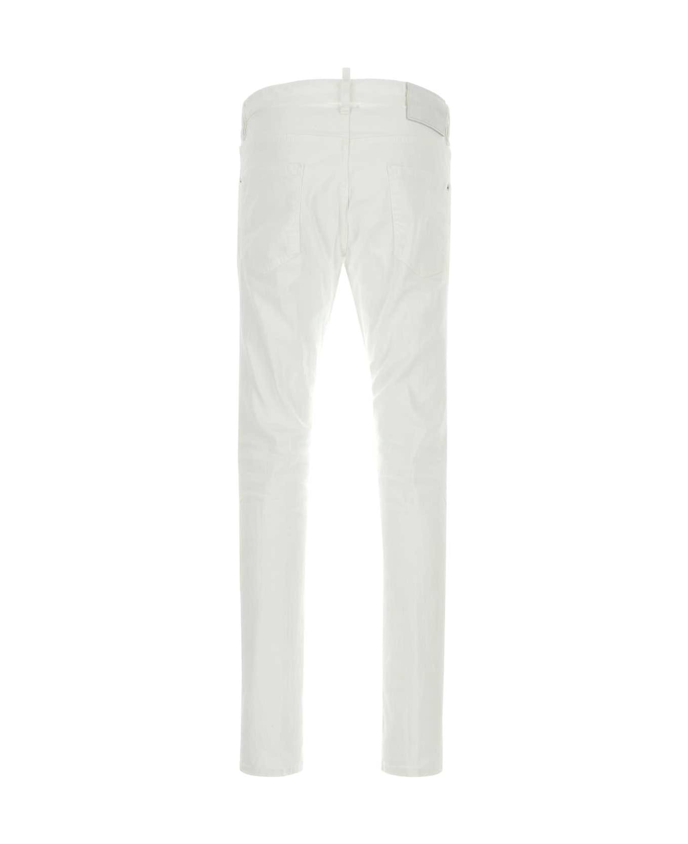 White Stretch Denim Cool Guy Jeans - 2