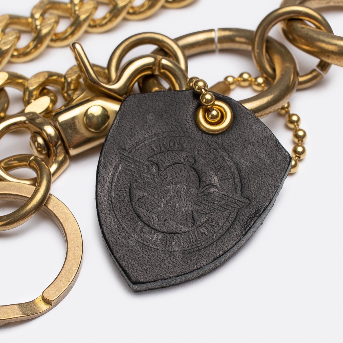 Brass-W15 Wallet Chain with Large Clip and Keyring - Brass - 5