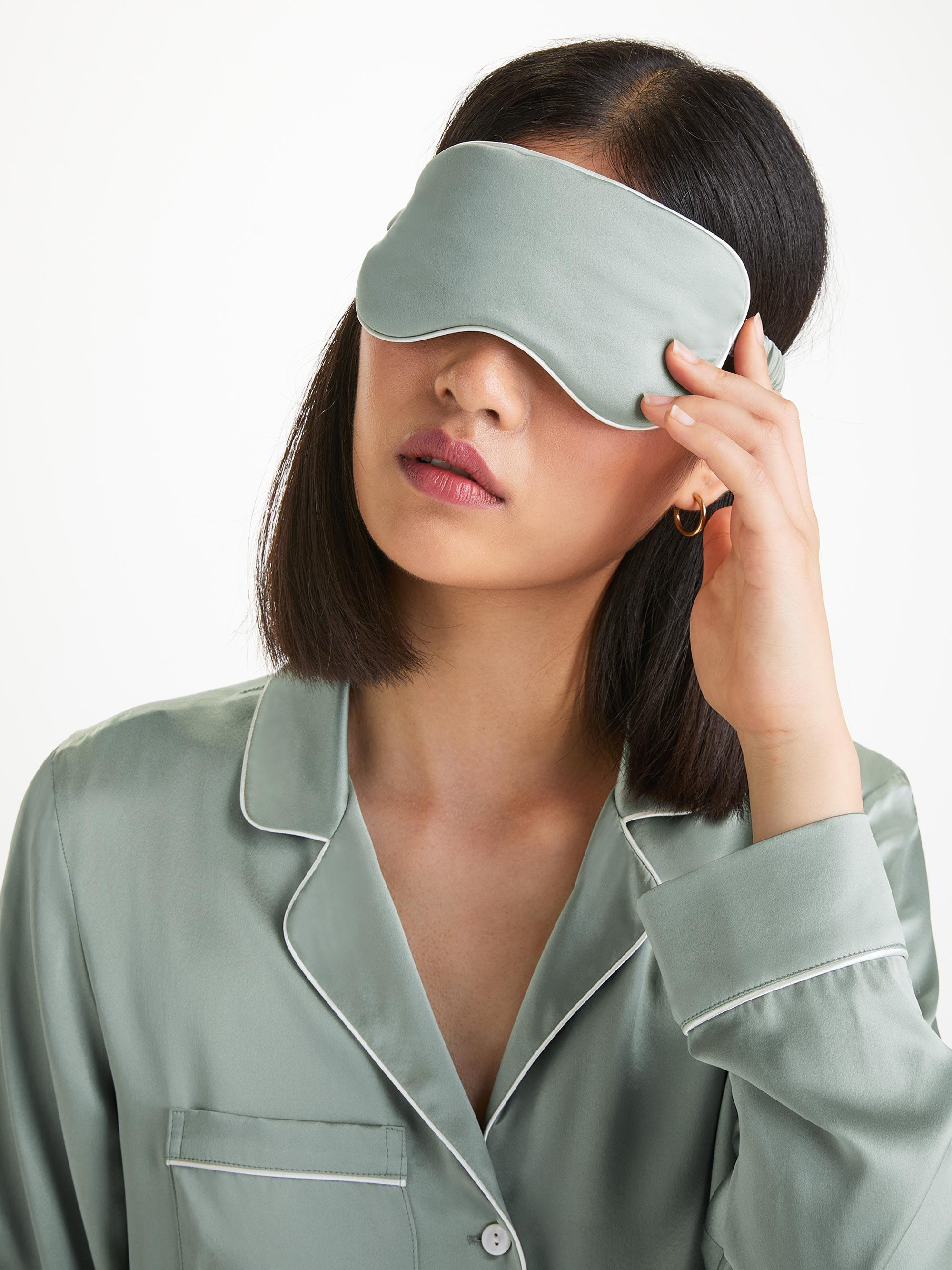 Eye Mask Bailey Silk Satin Green - 4