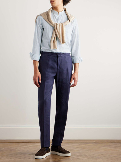 Paul Smith Grandad-Collar Striped Cotton-Poplin Shirt outlook