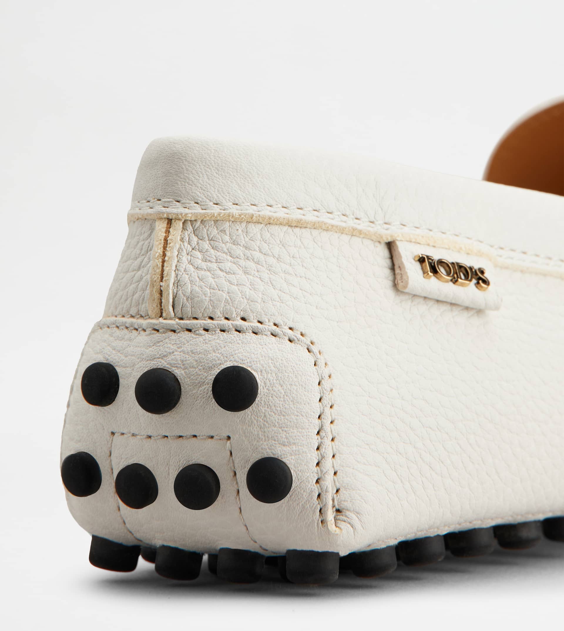 GOMMINO DRIVING SHOES IN LEATHER - WHITE - 5
