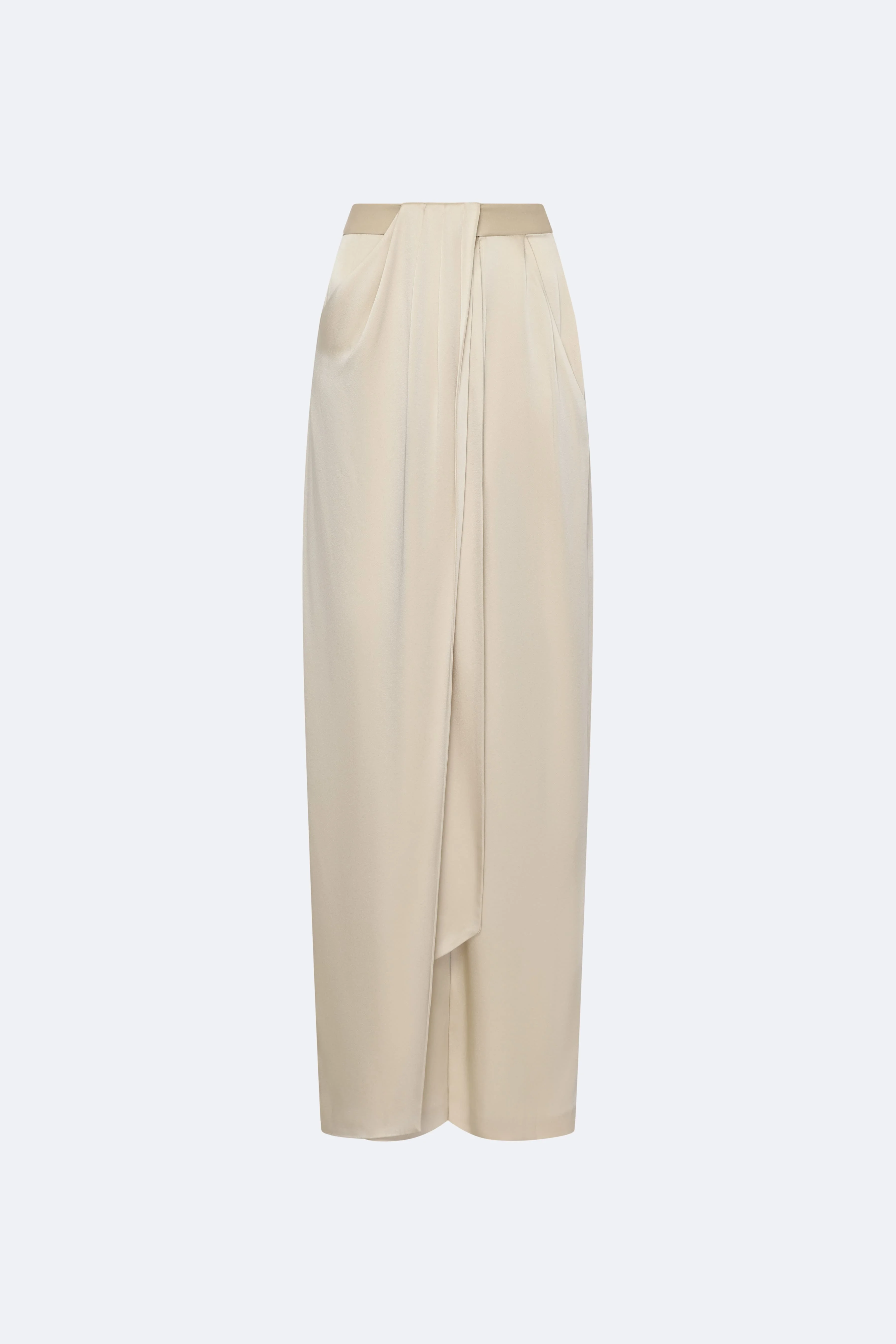 Satin Draped Relaxed Pant - 1