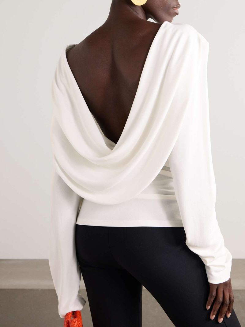 Croisière open-back draped jersey top White 3