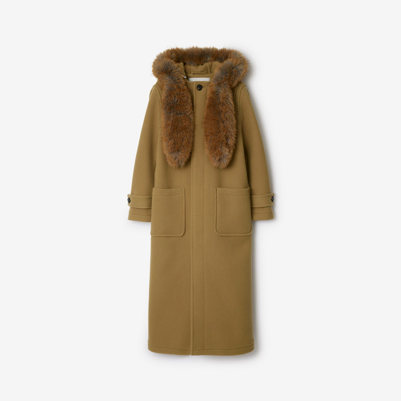 Faux Fur Trim Wool Duffle Coat 1
