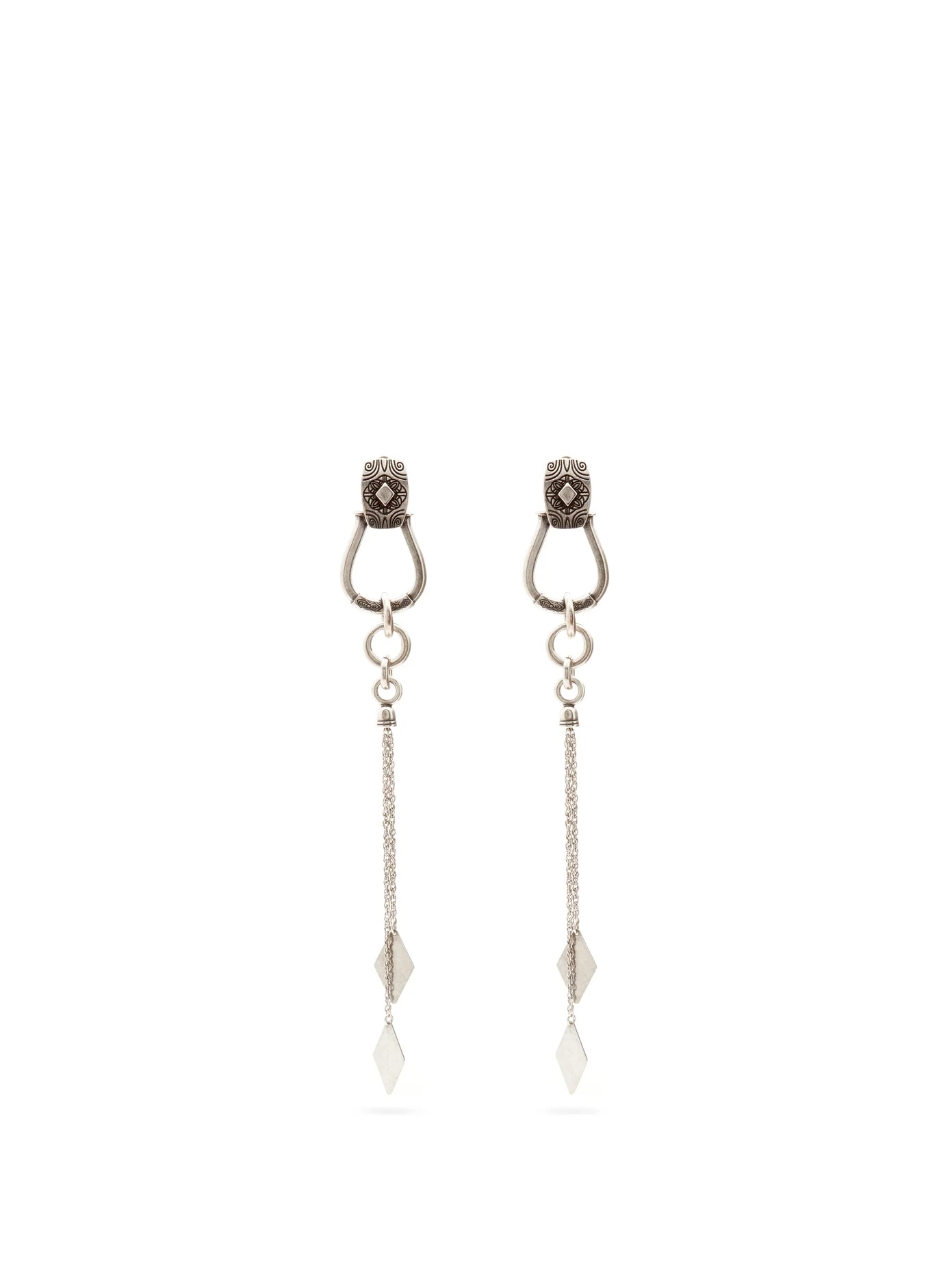 Stirrup chain-drop earrings - 1