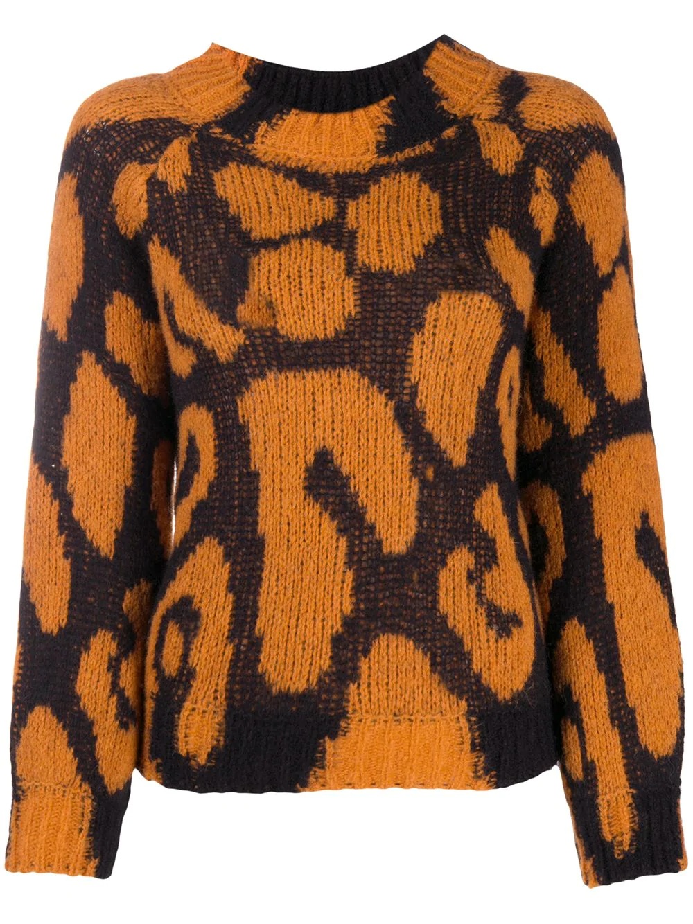 animal-pattern crew-neck jumper - 1