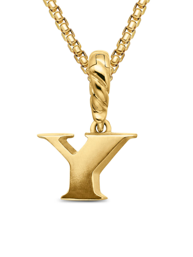 Women's Pavé Initial Pendant in 18K Yellow Gold - Initial Y 6