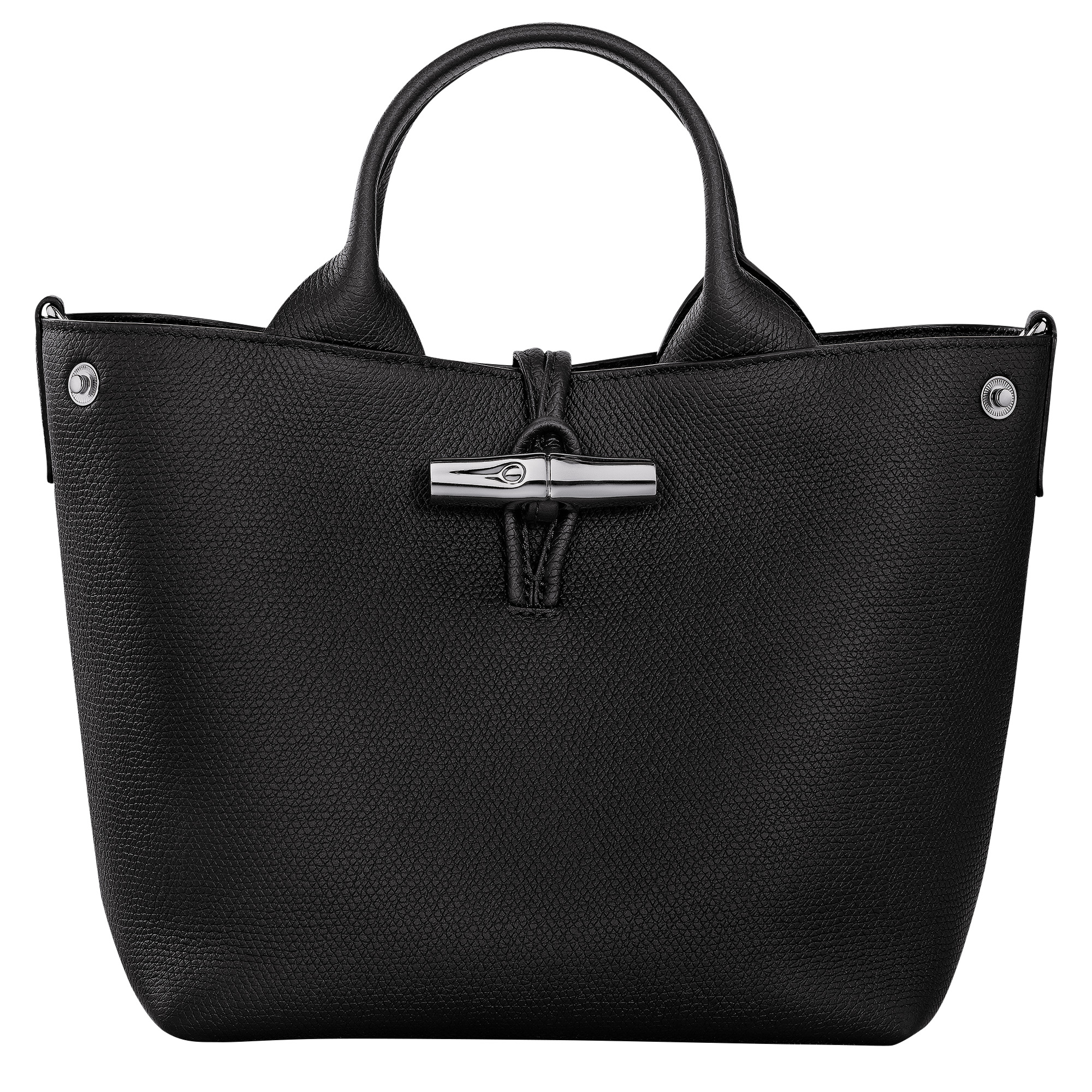 【送料&関税込】Longchamp Le Roseau L Leather Handbag Le Roseau L Handbag Black - Leather | Longchamp SG