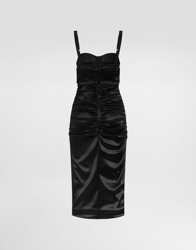 Draped calf-length dress with bra-style detailing 7