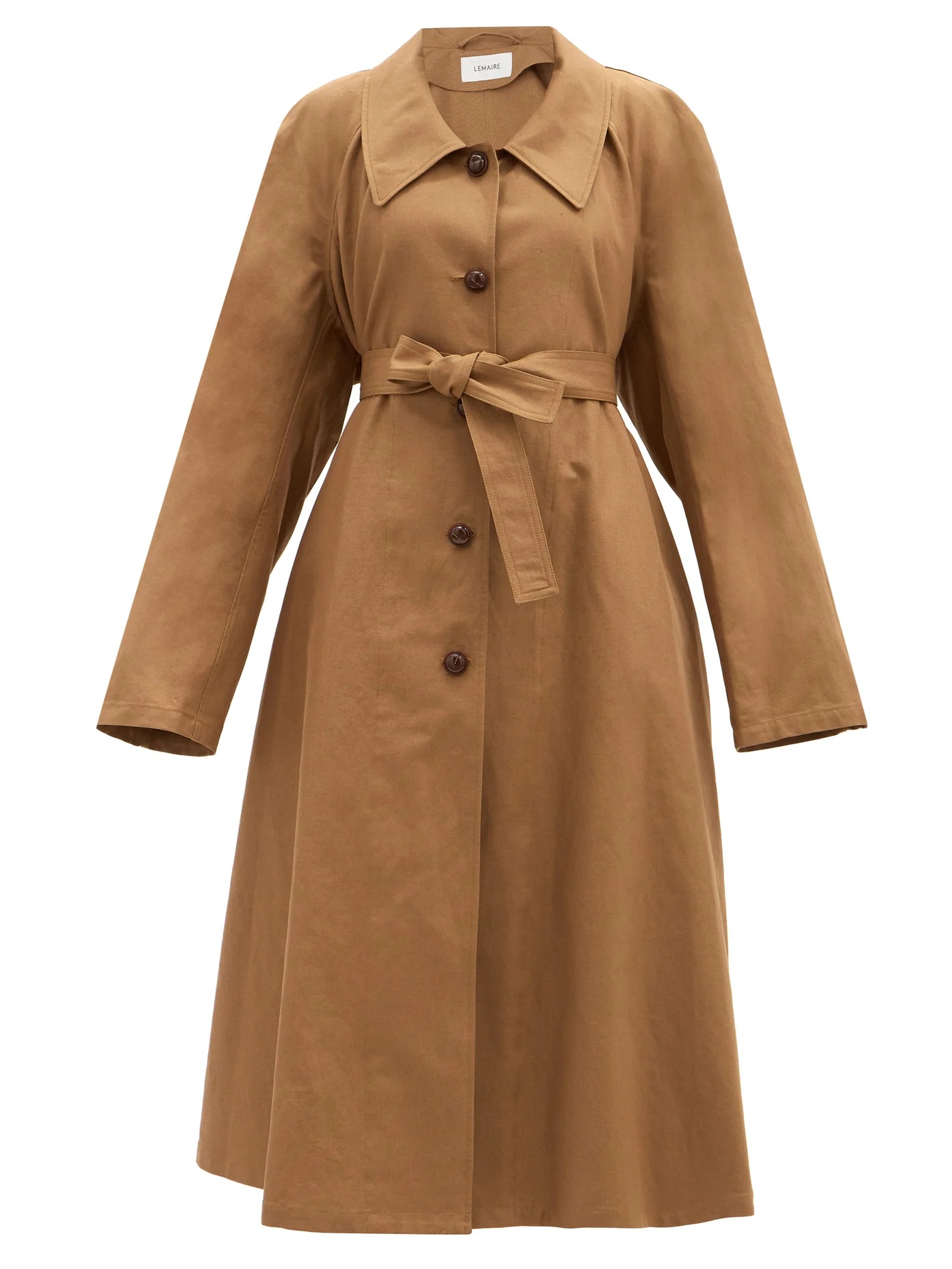 Belted cotton-blend canvas coat - 1