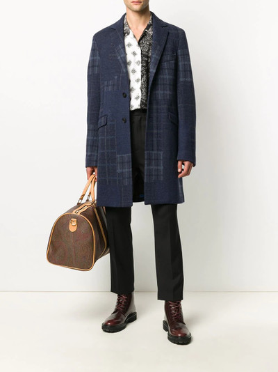 Etro plaid single-breasted coat outlook