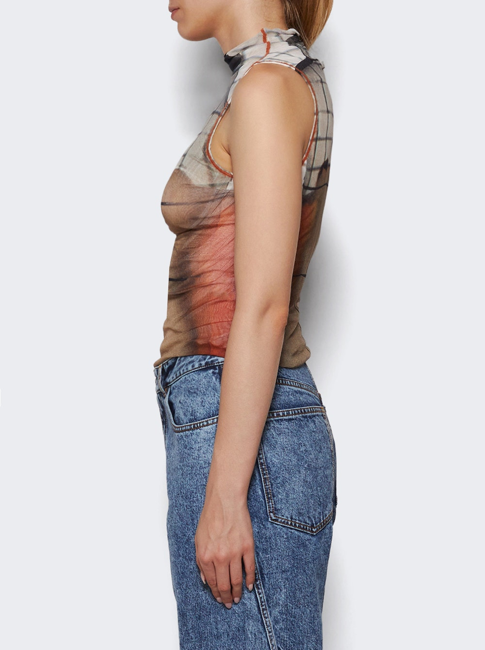 Mesh Tank Top Fire Print - 3
