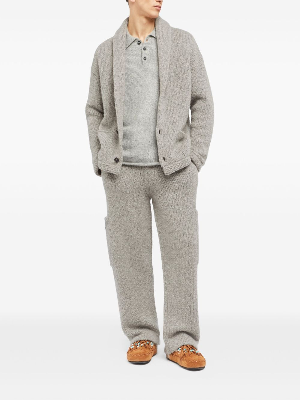 shawl-collar button cardigan - 2