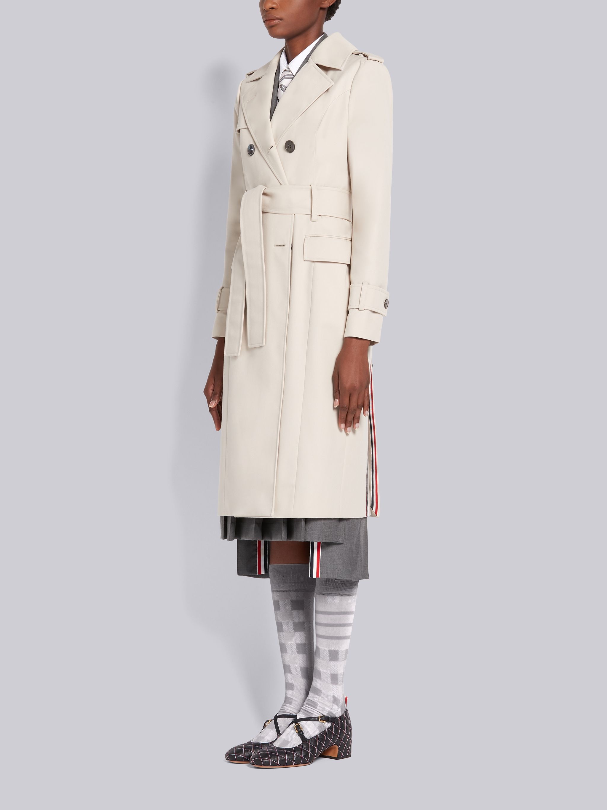 Khaki Waterproof Cotton Twill Unconstructed Belted Classic Trench Coat - 2