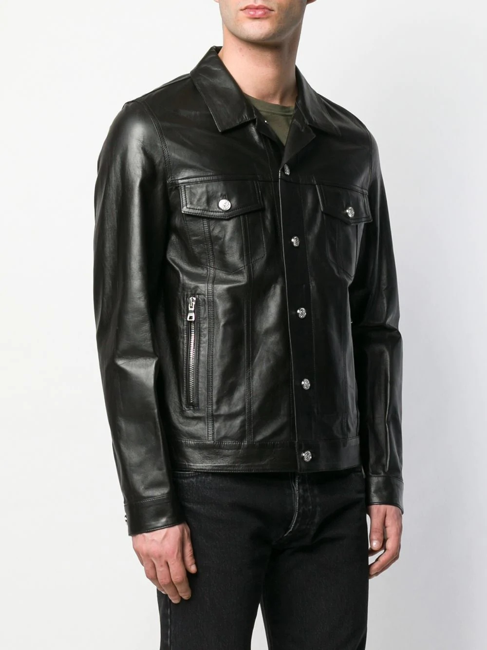 signature logo biker jacket - 3