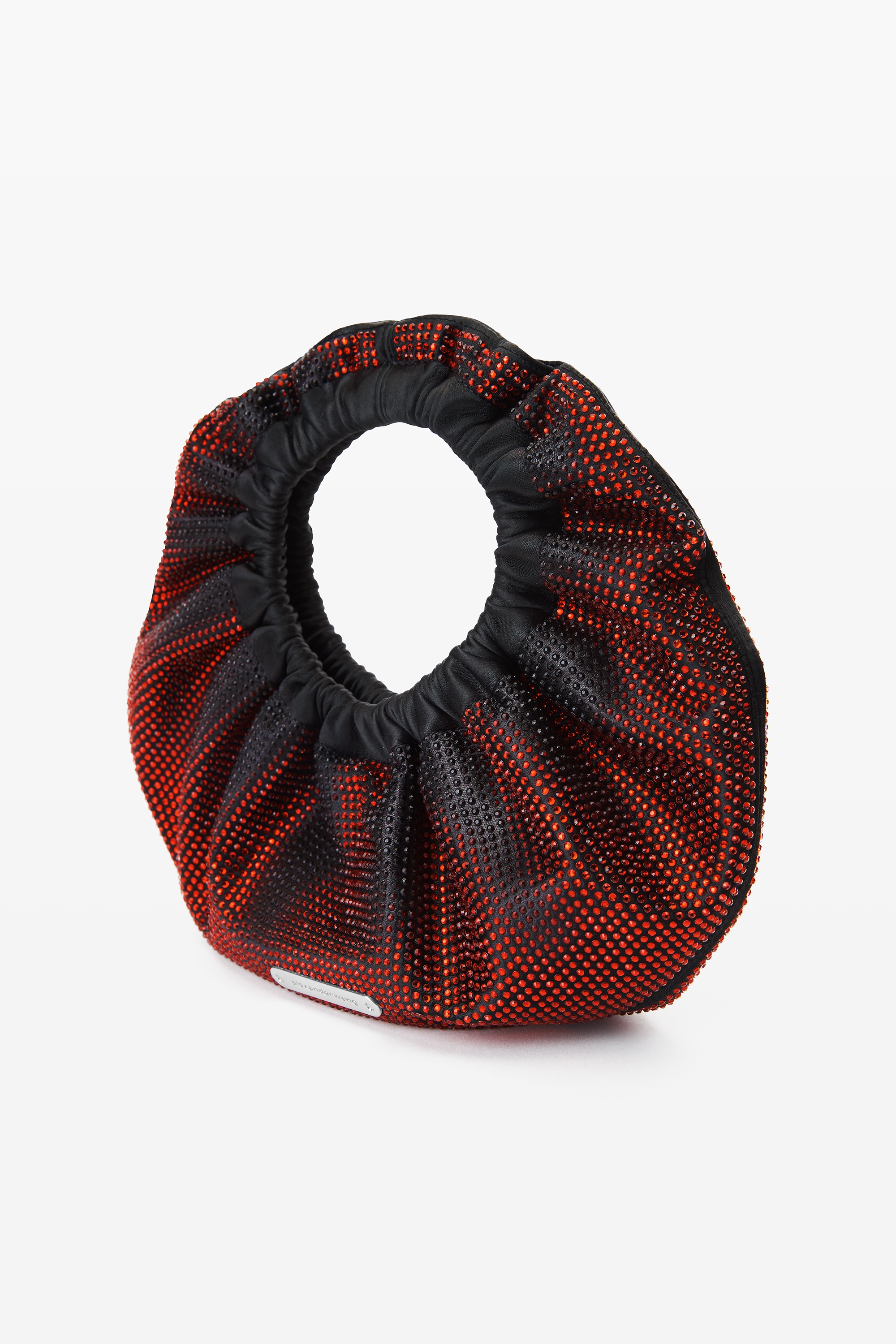 mini crescent bag in distressed crystal hotfix - 2